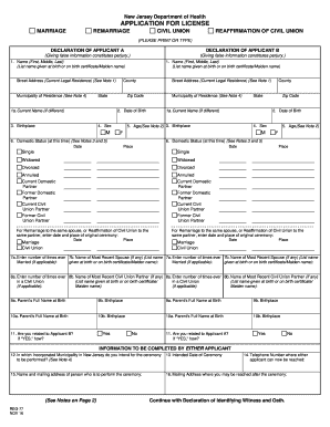 Free marriage license forms